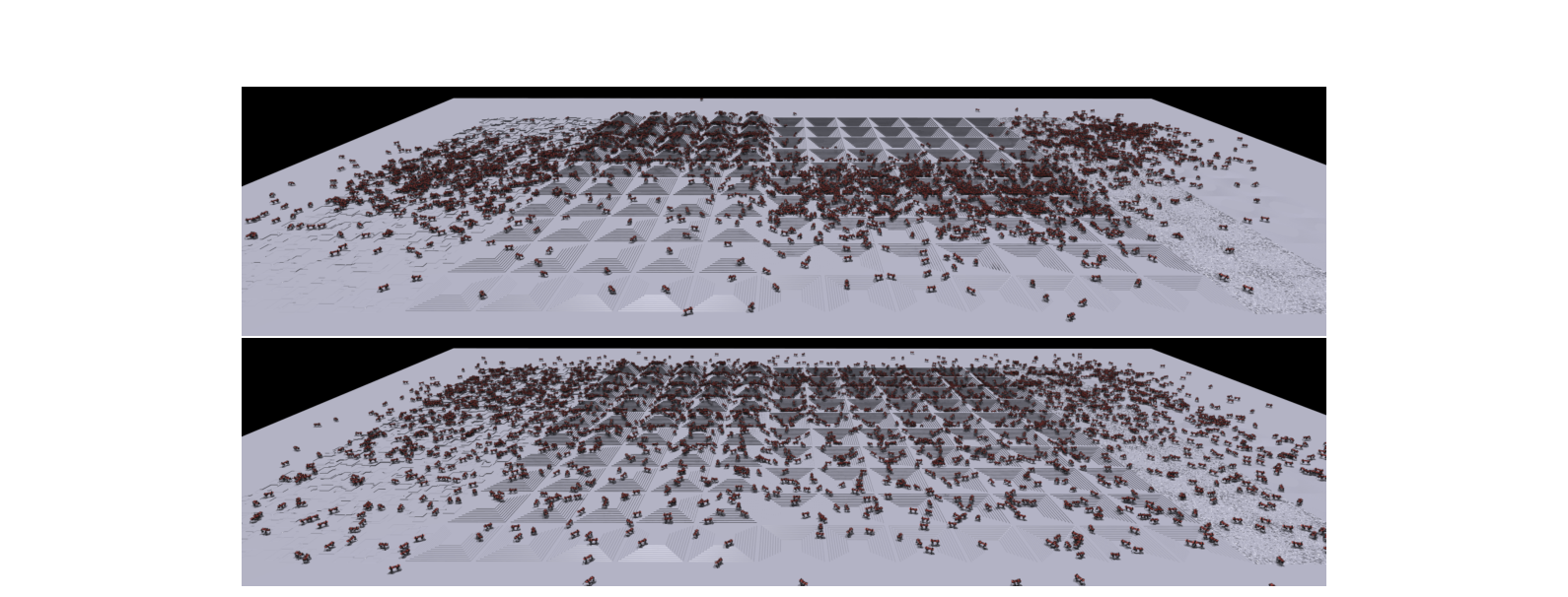 Figure 5.3: Minute-scale learning curve — ANYmal locomotion policies converge within 20 minutes. A 100× training-time speedup vs 2019, fundamentally shifting the iteration cadence of RL research. — source: Rudin et al. 2022 Fig. 3, arXiv:2109.11978, academic fair use