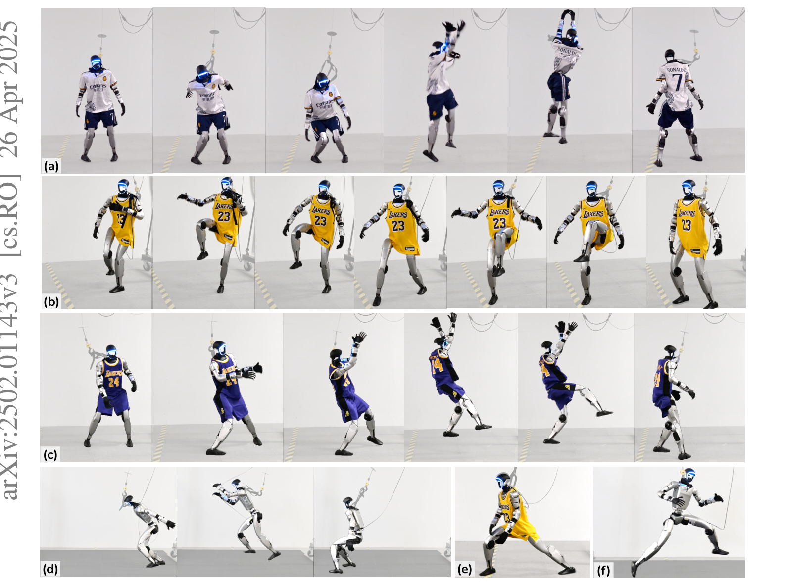 Figure 7.3: ASAP — for agile humanoid skills, a residual Delta-Action reduces RMSE by 53% vs SysID-only, establishing 'learned correction' as the third axis beyond DR and actuator-nets. — source: He et al. 2025 Fig. 1, arXiv:2502.01143, academic fair use